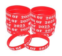 ULTECHNOVO Braccialetti in Silicone per Laurea 25 Pezzi, Braccialetti da Polso Tema Class Of 2025 Rossi, Forniture per Feste di Laurea e Souvenir per Studenti e Insegnanti