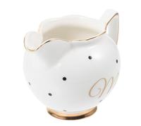 ULTECHNOVO Brocca in Ceramica Mini per Latte e Sciroppo di Caffè Bordo Dorato, Distributore per Bar e Uso Domestico, Forniture per Preparazione Caffè in Stile Europeo