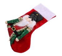 ULTECHNOVO Calza di Natale Nutcracker Rossa Decorazione Natalizia Riutilizzabile per Stufa Albero e Ufficio Sacchetto Regalo Festivo Cartoon per Scambio Doni