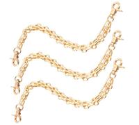ULTECHNOVO Catena per Borsa a 3 File in Lega di Zinco 26 CM Set da 3 Pezzi Fibbie Rimovibili Accessori per Borse Tote e Pochette Fai da Te Colore Dorato Chiaro Leggera e Resistente per