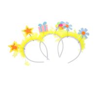 ULTECHNOVO Cerchietti per Feste 3 Pezzi a Forma di Stella a Cinque Punte in Plastica Luci Led, Design Glitterato, Facili da Indossare, per Compleanni e Capodanno