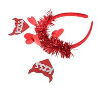 ULTECHNOVO Cerchietto Design Elegante e Comfort in Glitter e Feltro per Chioma Cuore Rosso per San per Matrimoni e Feste