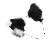 ULTECHNOVO Cerchietto per Chioma Orecchie di Gatto e Animale in Peluche Bianco, Accessorio Creativo e Carino per Feste di Compleanno e Spettacoli Teatrali