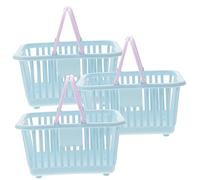 ULTECHNOVO Cestini Di Plastica Con Manico Set Da 3 Piccoli Contenitori Portaoggetti Per Ragazzo Ragazza Cestino Della Spesa Portatile Per Casa Spiaggia Piscina Picnic