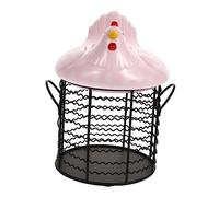ULTECHNOVO cestino per la conservazione degli alimenti colorato decorativo forma cesto di frutta organizer per la conservazione delle uova cesto per uova fresche ceramica Rosa