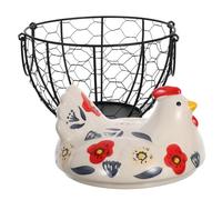 ULTECHNOVO Cestino Uova in Filo con in Organizer Multifunzione per Uova e Oggetti Design da Cucina per Piano