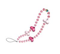 ULTECHNOVO Ciondolo per Telefono a Cuore Collana Telefono Perline Anti-smarrimento Plastica Resina Lega e Nylon e Borsa DIY Rosa