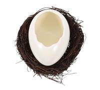ULTECHNOVO Ciotola Dessert in Forma d con Nido in Rattan Contenitore da e Versatile per Snack Noodle e Bevande Fredde