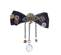 ULTECHNOVO Clip Colore Nero Lega e Poliestere, per Chioma a Molla Fiocco in Steampunk per Feste e Acconciature Raffinate