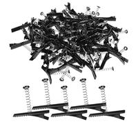 ULTECHNOVO Clip per Chioma a Becco D'anatra Accessori per Chioma 100 in Ferro Molla Clip Nere da 4 Cm per Handmade e DIY