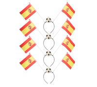 ULTECHNOVO Confezione da 4 Fasce da Calcio per Uomo E Donna - Accessori per Capelli con Bandiere Spagnole - Fasce Sportive per Il Giorno Della Partita, per I Della Squadra E per Le Feste di Calcio