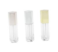 ULTECHNOVO Contenitori Vuoti per Lucidalabbra Tubi Pentagonali 3 Pezzi Piccole Bottiglie di Lucidalabbra Resistenti per Trucco da Viaggio Set Argento Oro Rosa per Donne