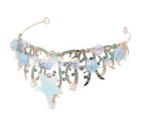 ULTECHNOVO Corona da Sirena in Lega Blu Design a Stella Marina, Leggera e Comoda, per Matrimoni e Cerimonie in Chiesa per Ragazze e Donne