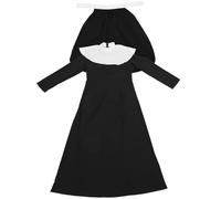 ULTECHNOVO Costume da Suora Design Accattivante Leggero e Facile da Indossare in Spandex Nero e Comfort Elevato per Donna per Feste di Halloween e Spettacoli Teatrali