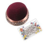 ULTECHNOVO Cuscinetto Spilli Vintage con Base in Metallo Stabile Porta Aghi da Cucito e Ricamo in Tessuto Morbido Organizer Cucito per Progetti Creativi e Te