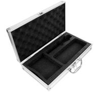 ULTECHNOVO Custodia Rigida per Microfono in Lega di Alluminio, Portatile | Spugna Interna, Protegge da Urti e Graffi, Uso Esterno, Argento, per Cantante e Telefono
