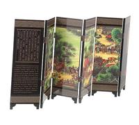 ULTECHNOVO Decorazione Del Paravento Antico in Legno, Schermo a Pannello Pieghevole Cinese Mini Per Arredamento Casa Soggiorno e Camera, Ornamento Artistico Tradizionale Valore Collezionistico