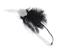 ULTECHNOVO Fascia per Chioma Anni 20 Piume Finte, Copricapo Flapper Vintage Elegante per Feste a Tema e Matrimoni, Accessorio Chioma Donna Stile Ruggente Anni Venti
