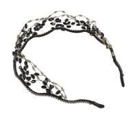 ULTECHNOVO Fascia per Chioma da Sposa Cristalli e Strass Neri, Accessorio Elegante per Matrimoni e Cerimonie, Stile Glamour e Raffinato per Madre e Figlia