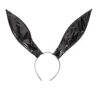 ULTECHNOVO Fascia per Chioma Decorazione Portatile Orecchie da in Pelle Pu Nera Coniglietta per Party e, Accessorio Cosplay