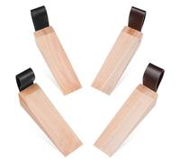 ULTECHNOVO Fermaporta in Legno Antiscivolo 4 Pezzi, Zeppa Blocca Porta Resistente e Creativa per Camera da Letto, Design Alto per Evitare la Chiusura Accidentale