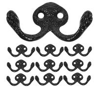 ULTECHNOVO Ganci Appendiabiti da Parete in Ferro Vintage 10 Pezzi con Doppio Gancio e Viti, Ganci da Cucina e Bagno Resistenti All’umidità per Asciugamani, Cappotti e Borse, Organizzazione