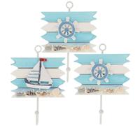 ULTECHNOVO Ganci da Parete Creativi 3 Pezzi in Stile Marittimo per Cappotti e Chiavi, Accessori Decorativi da Muro Colorati per Casa e Organizzazione Ambienti Stile Casuale