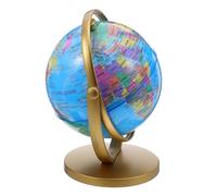 ULTECHNOVO Globo Terrestre Decorativo da Scrivania con Supporto Girevole in Dorato Mappa del Mondo Dettagliata Ornamento per Ufficio e Soggiorno Globo Geografico Resistente in Abs e PVC