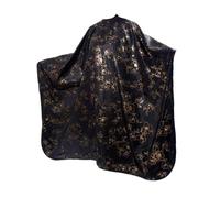 ULTECHNOVO Grembiule Parrucchiere Nero con Stampa Dorata Mantellina Taglio Capelli Leggera e Resistente per Salone e Tinta Protezione Abiti Professionale per Barber Shop