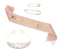 ULTECHNOVO Kit Fascia e Tiara per Compleanno 21 Anni, Tre Pezzi | Accessori Festa Compleanno Donna e Ragazza, Lega ed Elastico, per Foto Ricordo e Scenografie Eleganti