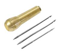 ULTECHNOVO Kit Punteruoli da Cucito in Rame Multifunzionale 4 Pezzi, Strumenti per Lavorazione della Pelle e Riparazione Scarpe, Accessori Fai da Te per Cucito Artigianale e Patchwork