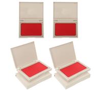 ULTECHNOVO Kit Tampone di Inchiostro Rosso ad Asciugatura Rapida 6 Pezzi per Impronte di Mani e Piedi Ragazzo Ragazza, Grande Tampone Vuoto Sicuro per Pelle Sensibile, per Ricordi