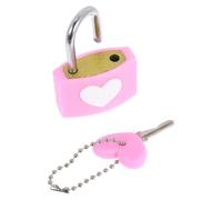 ULTECHNOVO Lucchetto a Cuore, Heart Padlock, Lucchetto Amore in Metallo e Silicone Rosa con Chiave, Simbolo D'amore, per Anniversario di Matrimonio e Viaggio