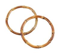 ULTECHNOVO Manici in bambù Rotondi per Borse Fai da Te 2 Pezzi Accessori Decorativi per Borsette e Portafogli