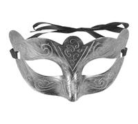 ULTECHNOVO Maschera Veneziana Mezzo Viso Vintage per Uomo e Donna in Plastica Argento Design Artistico Unico Stile Principe Jazz e Greco Romano per Feste di Ballo e Cosplay