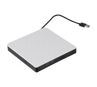 ULTECHNOVO Masterizzatore Dvd Esterno USB Lettore e Scrittore Ottico Portatile Bianco Motivo a Rombo Antiurto Compatibile Laptop e TV Correzione Errori e Funzionamento Autonomo