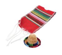 ULTECHNOVO Mini Cappello e Sciarpa per Feste Tema Messicano Decorazioni per Bottiglie Set Accessori Unici per Feste e Festival