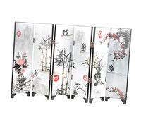 ULTECHNOVO Mini Paravento Pieghevole Decorativo in Lacca Stile Cinese, Divisorio Per Ambienti e Parete Divisoria Da Scrivania, Accessorio Per Arredamento Casa e Ufficio, Regalo Cultura Cinese