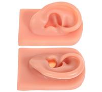 ULTECHNOVO Modelli Orecchio Umano in Silicone per Pratica Piercing 2 Pezzi, Simulazione Realistica Flessibile, Formazione Professionale per Studenti e Medici, Didattica e Trasporto