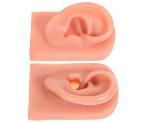 ULTECHNOVO Modelli Orecchio Umano in Silicone per Pratica Piercing 2 Pezzi, Simulazione Realistica Flessibile, Formazione Professionale per Studenti e Medici, Didattica e Trasporto