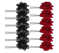 ULTECHNOVO Mollette per Chioma Rose Rosse Artificiali 12 Pezzi, Fermagli Floreali per Decorazioni Serali e Feste, Mini Forcine a Pettine a U Leggere e Resistenti per Acconciature Eleganti