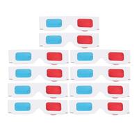 ULTECHNOVO Occhiali 3d in Carta 10 Pezzi, Comodi e Semplici da Usare, Stile Rosso e Blu per Giochi e Visione di Film a Casa