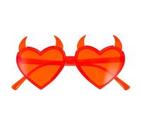 ULTECHNOVO Occhiali a Forma di Cuore Corna da Diavolo Rossi, Leggeri e Facili da Abbinare, come Accessori per Feste di San e Foto Divertenti