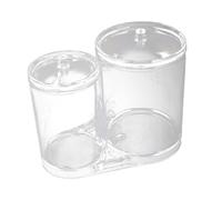 ULTECHNOVO Organizer Trasparente Porta Cotone e Dischetti Struccanti con Doppio Scomparto Custodia Cosmetici Leggera e Capiente con Coperchio per Viaggi e Uso Quotidiano