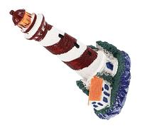 ULTECHNOVO Ornamenti del Faro Mediterraneo Lighthouse Decorativo Accessori per Acquari Decorazione del Faro Dell'acquario Spiaggia delle Decorazioni Dell'acquario Resina Rosso