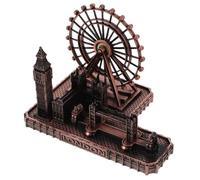 ULTECHNOVO Ornamenti della Chiesa Arredamento della Scrivania London Souvenir da Collezione di Edificio in Metallo Decorazione Dell'orologio da Tavolo Marrone Chiaro Lega