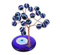 ULTECHNOVO Ornamenti per gli occhi di Guardian figurina del malocchio decorazioni per la casa malocchio albero di buona fortuna ornamento turco Eye Coaster Tree bicchiere Blu