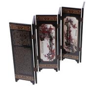 ULTECHNOVO Paravento Pieghevole in Legno Stile Cinese Antico, Schermo Pannello Decorativo per Tavolo, Ornamento per Micro Scena Cinese, Design Rustico e Tradizionale