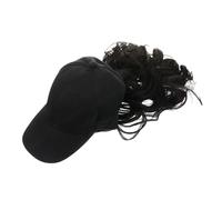 ULTECHNOVO Parrucca One-piece con Berretto Baseball e Capelli Ricci Lunghi Naturali per Donna Chiusura Regolabile per Vestibilità Sicura e Look Chic per Halloween e Feste