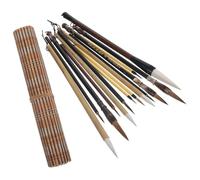 ULTECHNOVO Pennello per Calligrafia Cinese 15 Pezzi Set Spazzole che Non Perdono Peli, Assorbimento Rapido dell'Umidità, per Pittura Tradizionale e Artisti Principianti